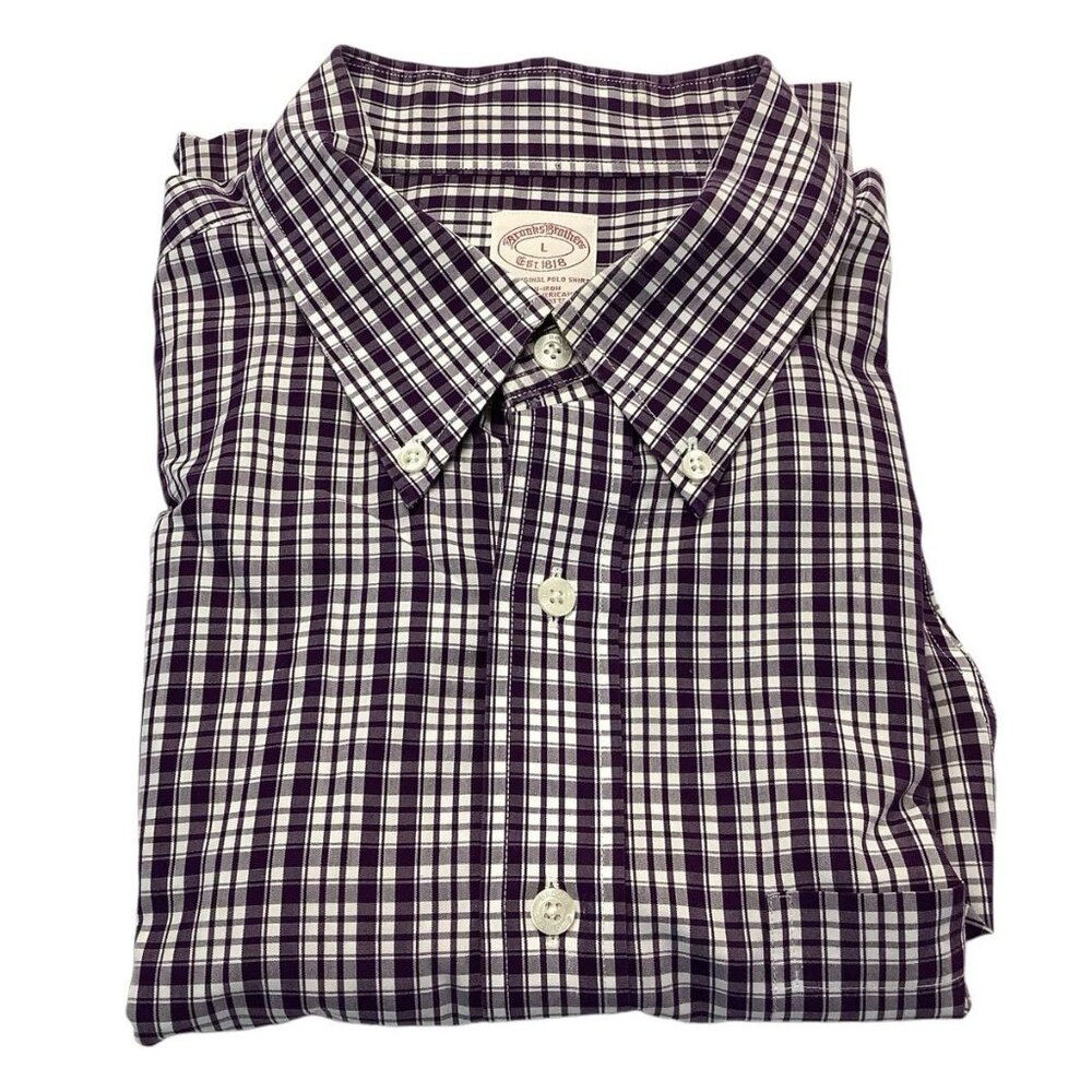 Brooks Brothers Non-Iron The Original Polo Button Up Shirt Mens Size Large